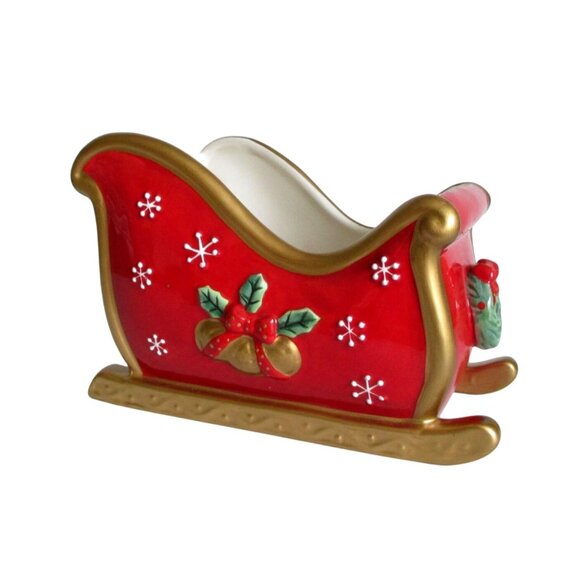 Fitz and Floyd Festive Bells Christmas Sleigh Holiday Home Decor - Picture 1 of 9